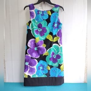AB Studio Women's Floral Shift Stretch Dress Size 8